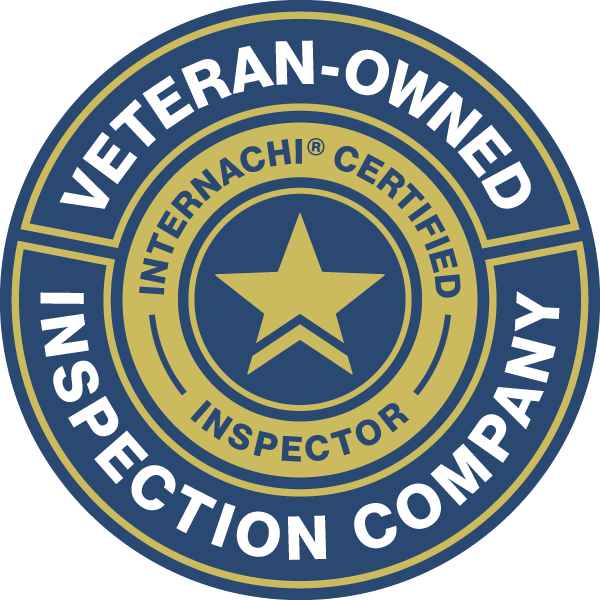 image for the seal of veteran owned inspection company. The seal has a star and text that says InterNACHI® certified inspector