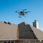 image of shingle roof and a drone