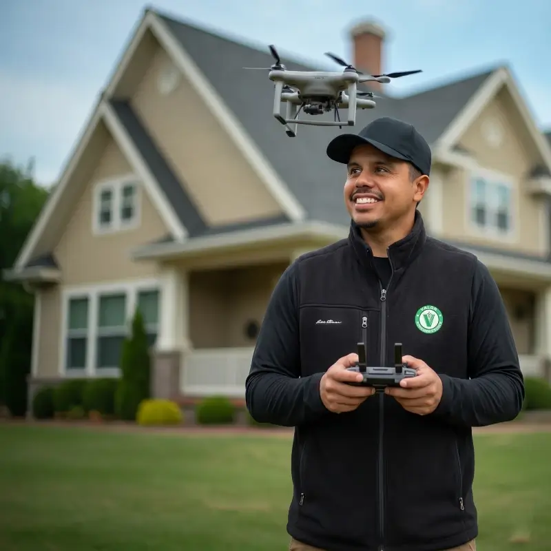 image of owner of Valor property inspections flying a drone