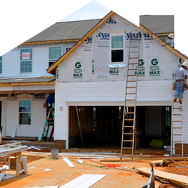 image of a house front under construction